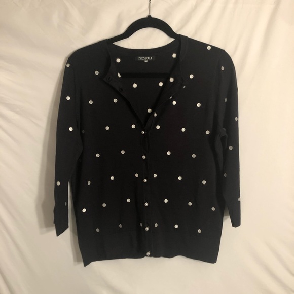 Roz & Ali Sweaters - ♥️NWOT Roz&Ali Embroidered Dot Button Up Cardigan